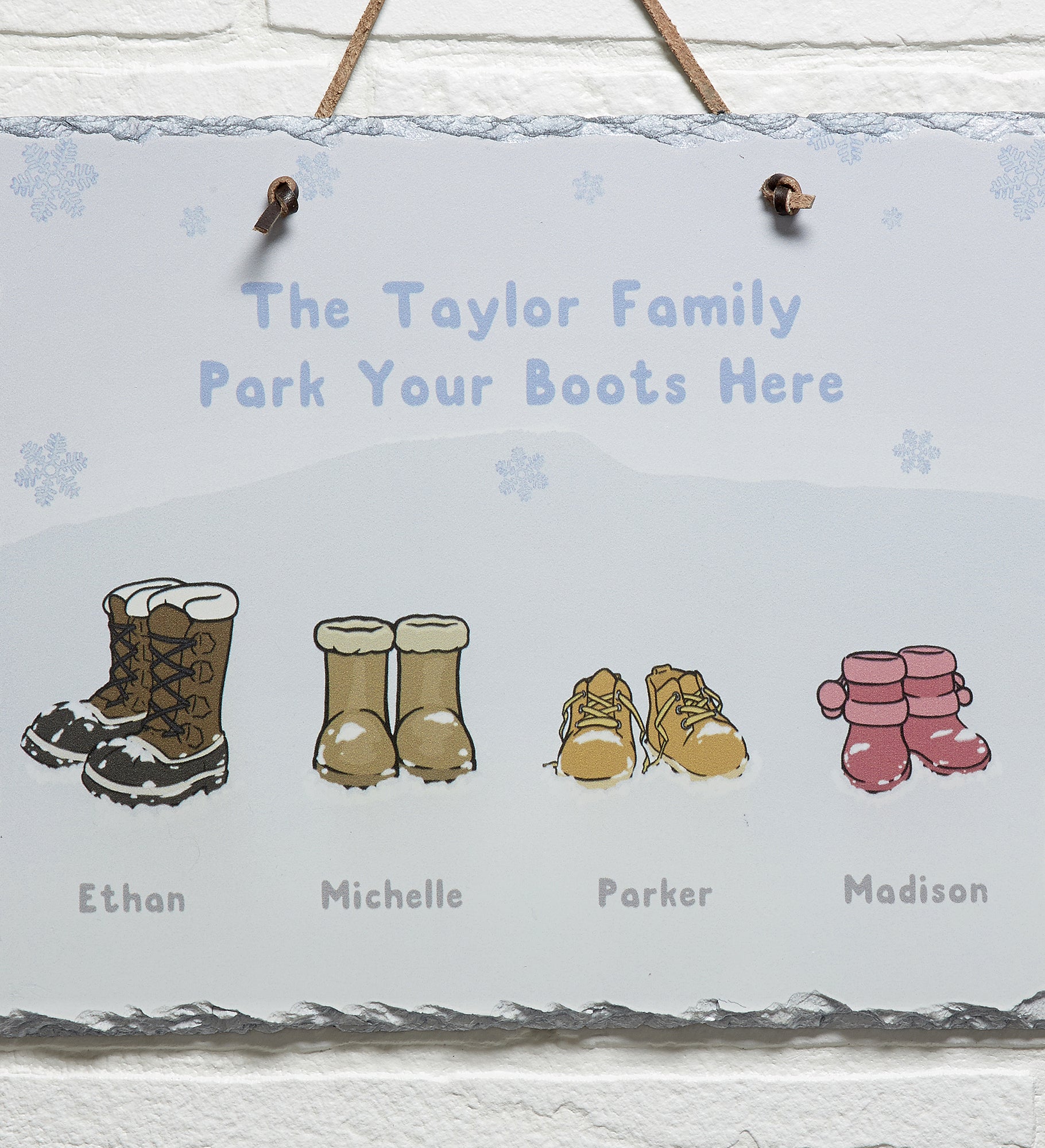Warm Winter Wishes Personalized Slate Plaque